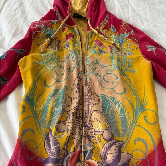 Vintage Christian Audigier Colorful Floral Hoodie. - Picture 2 of 8